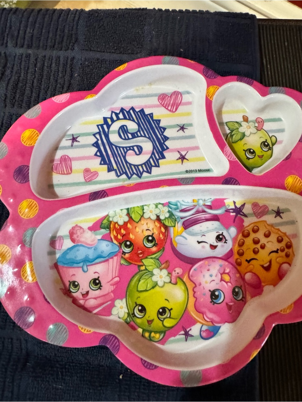 Kids Pink Cartoon Divided Plate - Cute Snack Tray